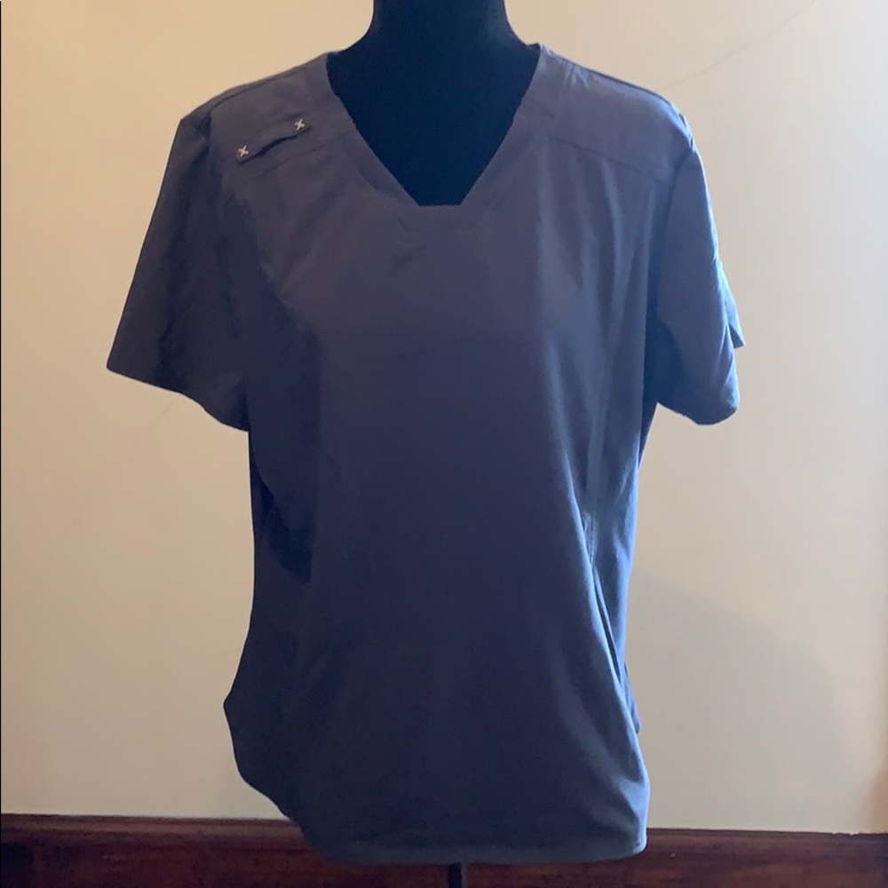 Cherokee iFlex Grey Scrub Top